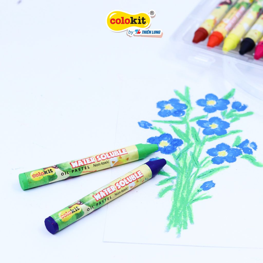 Bút sáp đa năng 12 màu rửa được Colo Art Thiên Long Colokit - WSO-C001- Sáng tạo tranh nổi - Vừa là sáp màu - Vừa là màu nước - Tiêu chuẩn châu Âu