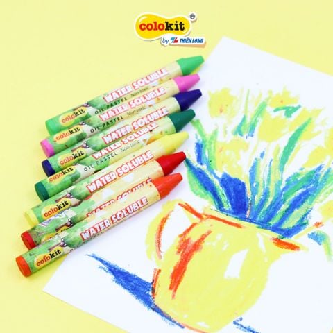 Bút sáp đa năng 12 màu rửa được Colo Art Thiên Long Colokit - WSO-C001- Sáng tạo tranh nổi - Vừa là sáp màu - Vừa là màu nước - Tiêu chuẩn châu Âu