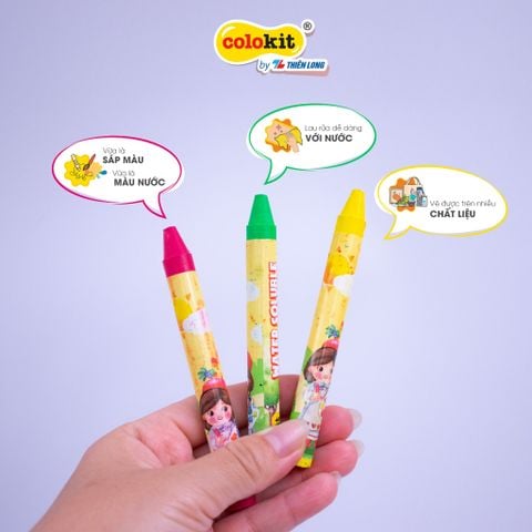 Bút sáp đa năng 12 màu rửa được Colo Art Thiên Long Colokit - WSO-C001- Sáng tạo tranh nổi - Vừa là sáp màu - Vừa là màu nước - Tiêu chuẩn châu Âu