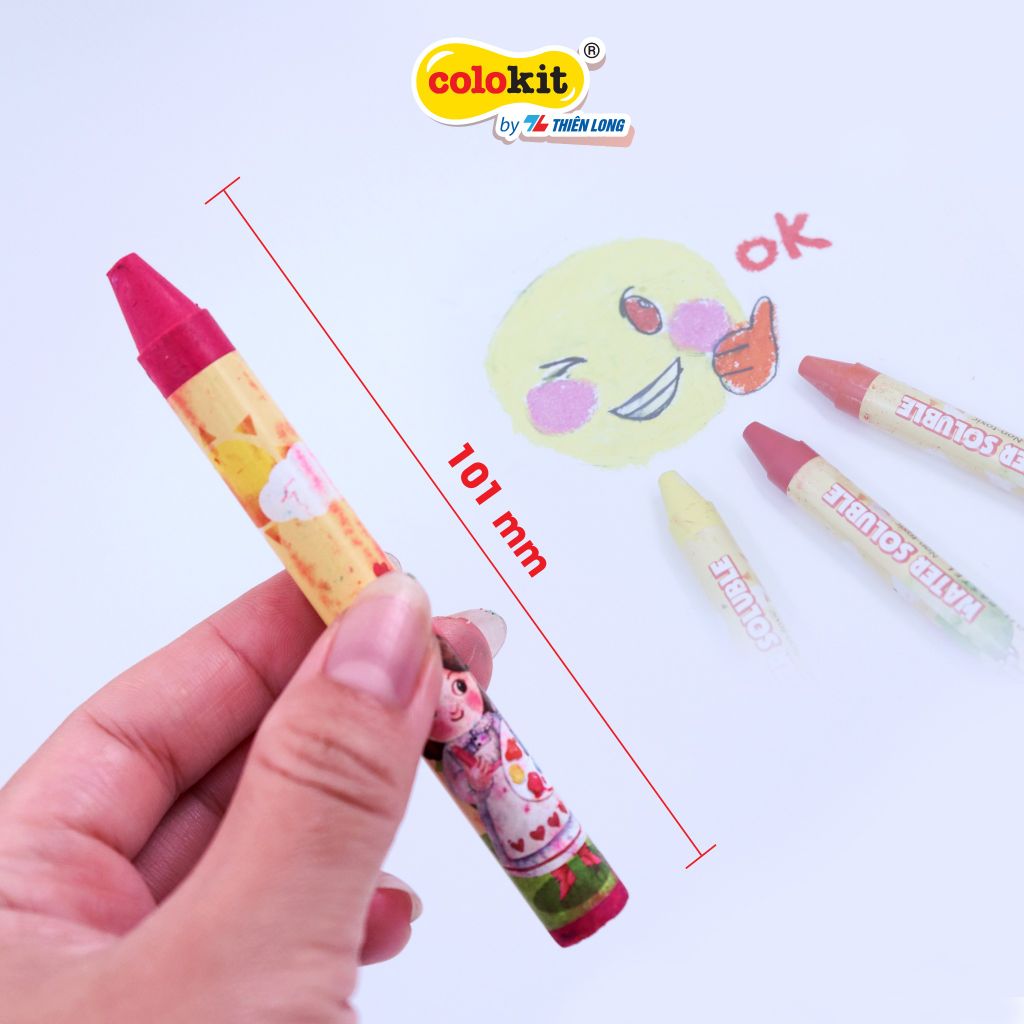Bút sáp đa năng 12 màu rửa được Colo Art Thiên Long Colokit - WSO-C001- Sáng tạo tranh nổi - Vừa là sáp màu - Vừa là màu nước - Tiêu chuẩn châu Âu