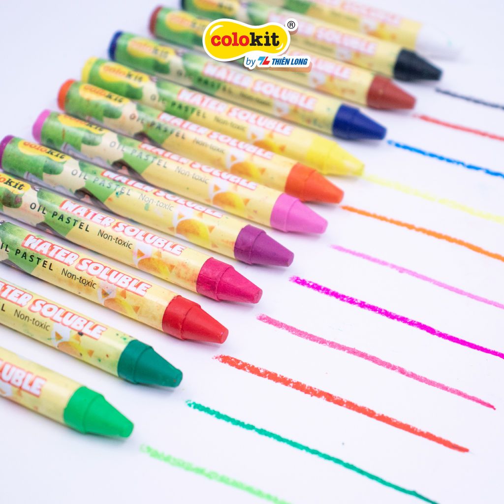 Bút sáp đa năng 12 màu rửa được Colo Art Thiên Long Colokit - WSO-C001- Sáng tạo tranh nổi - Vừa là sáp màu - Vừa là màu nước - Tiêu chuẩn châu Âu