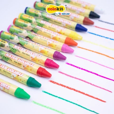 Bút sáp đa năng 12 màu rửa được Colo Art Thiên Long Colokit - WSO-C001- Sáng tạo tranh nổi - Vừa là sáp màu - Vừa là màu nước - Tiêu chuẩn châu Âu