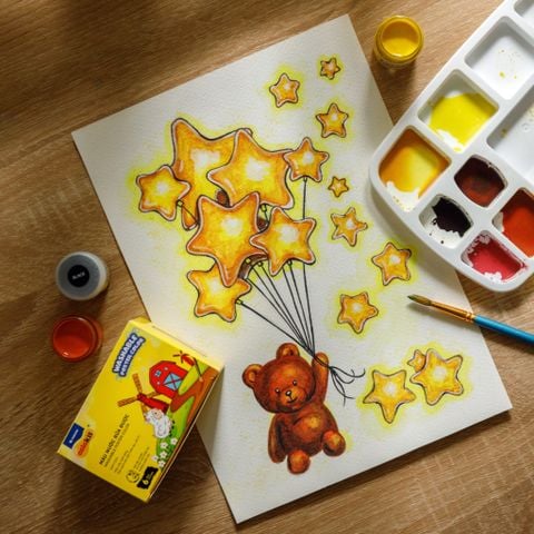 Màu nước rửa được - Washable Poster Color Thiên Long Colokit - Rửa sạch bằng nước dễ dàng