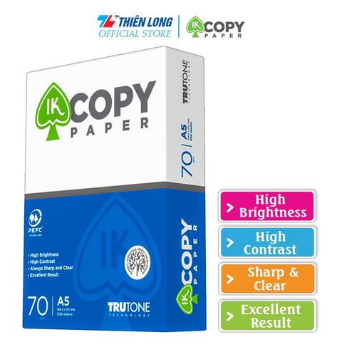 Quà tặng Ream giấy A5 70 gsm IK Copy (500 tờ) - Hàng nhập khẩu Indonesia