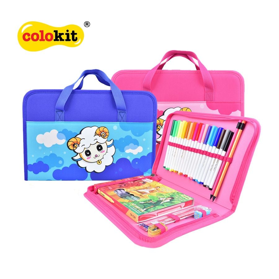 Combo mỹ thuật tiện lợi 6 món – Set combo gồm bút lông màu, sáp màu, bút chì, chuốt, thước kẻ và gôm