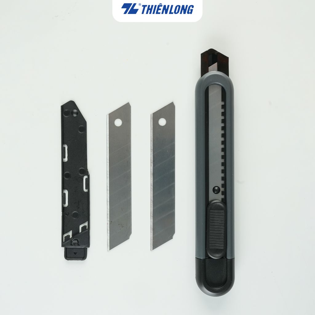 Dao rọc giấy Thiên Long - Khóa tự động thông minh - Khay đựng dao nâng cấp chắc chắn an toàn hơn