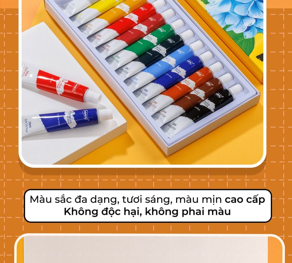 Màu nước Acrylic dạng tuýp 12ml Thiên Long Colokit ACR-C008