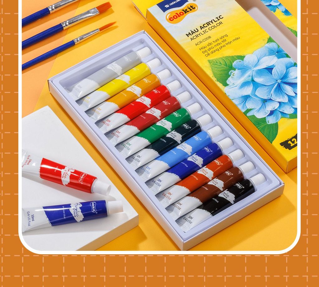 Màu nước Acrylic dạng tuýp 12ml Thiên Long Colokit ACR-C008
