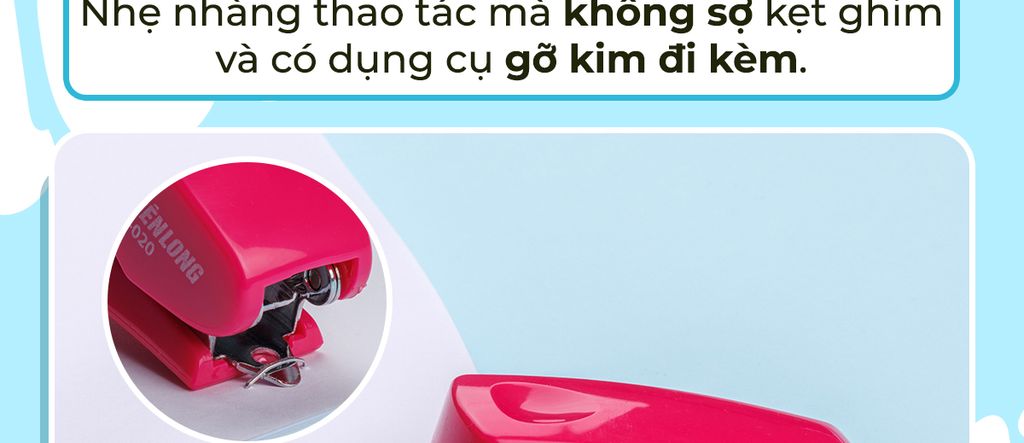 Bấm kim mini số 10 - Mini Stapler Thiên Long - Bấm nhẹ hơn - Màu ngẫu nhiên
