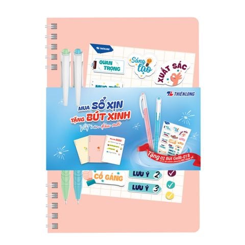 Sổ lò xo đường kẻ ngang A5 Thiên Long - Tặng Bút và Sticker
