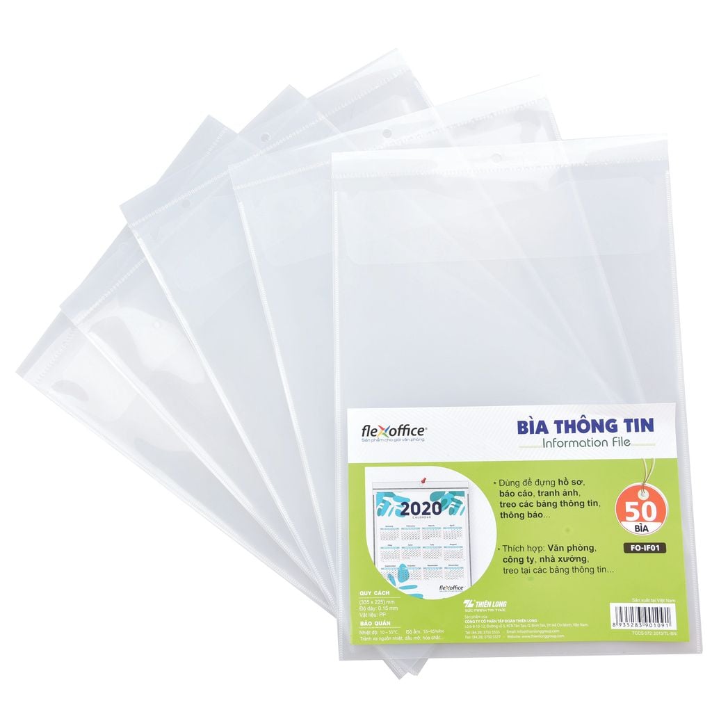 Bìa Thông tin - Checklist - Lưu trữ hồ sơ Thiên Long Flexoffice A4 FO-IF01