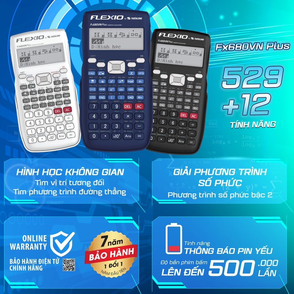 Máy tính khoa học Thiên Long Flexio Fx680VN Plus
