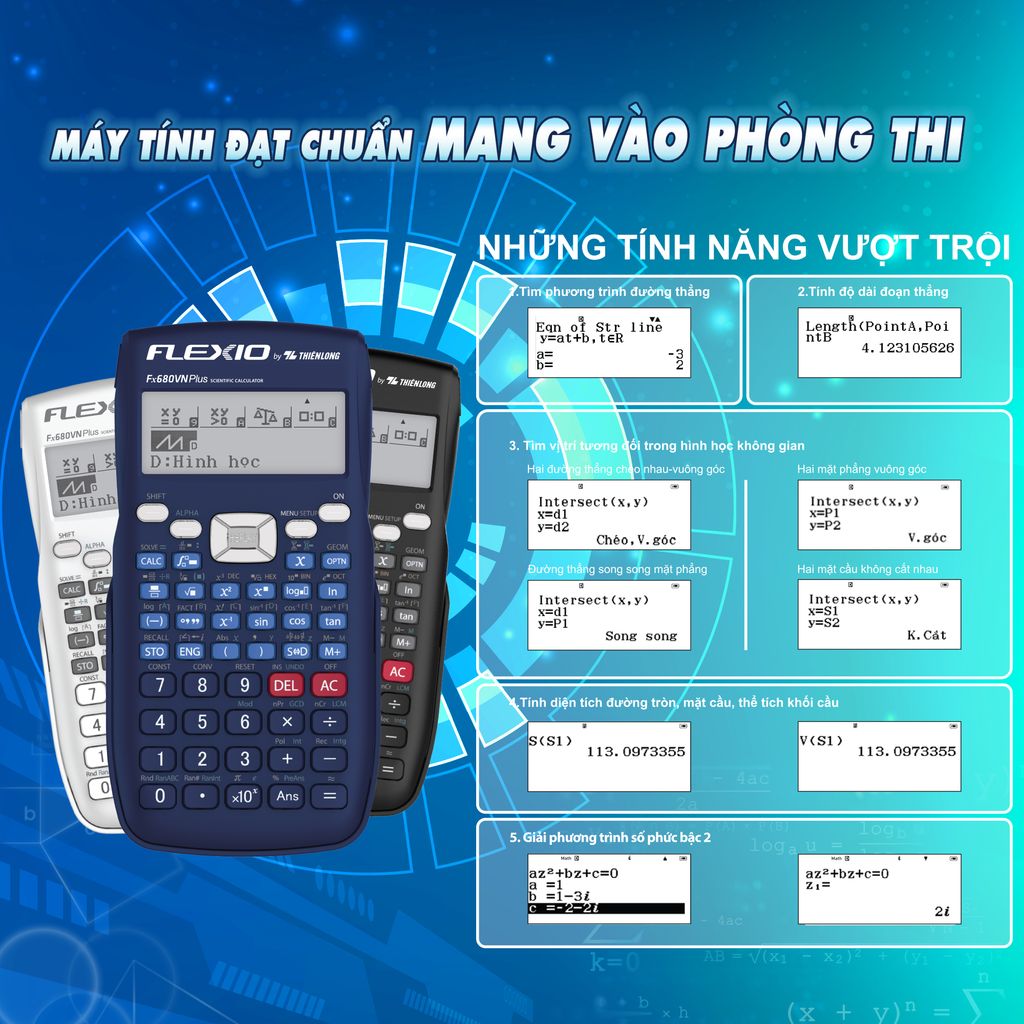 Máy tính khoa học Thiên Long Flexio Fx680VN Plus