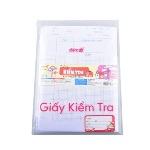 Túi 20 tờ đôi giấy kiểm tra 100gsm Thiên Long Điểm 10 TP-GKT012 4 ôly vuông