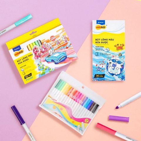 Bút lông màu Fiber Pen Thiên Long Colokit - Có thể rửa được- Combo 40/56/76/96 cây