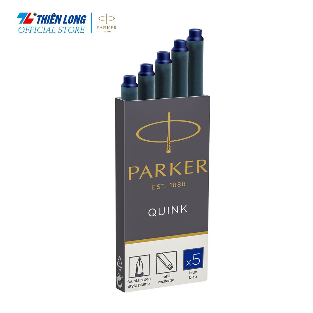 Hộp 5 ống mực bút máy cao cấp Quink Parker