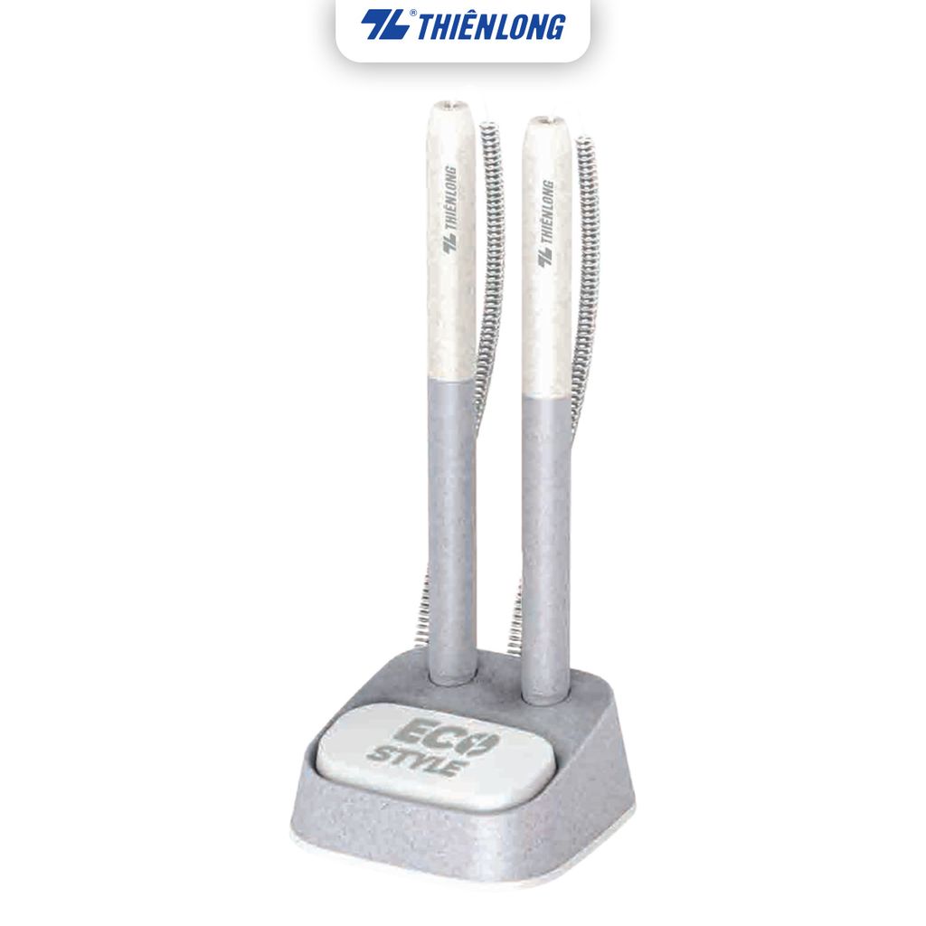 Bút bi đế cắm Thiên Long ECO Style PH-063/ECO - Mực Xanh - Chất liệu từ vỏ cám trấu