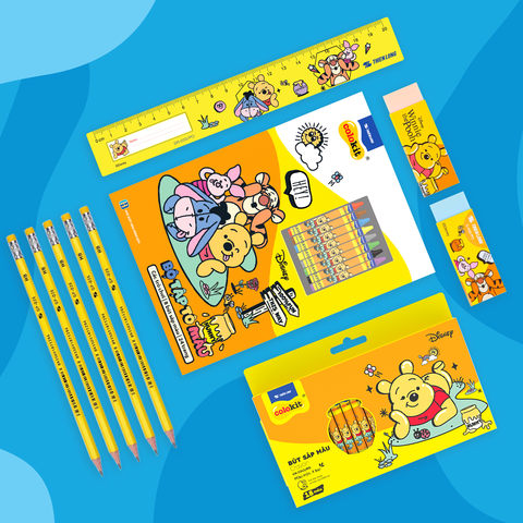 Combo mỹ thuật gấu Pooh (5 món tiện dụng, nhân vật hoạt hình ngộ nghĩnh)