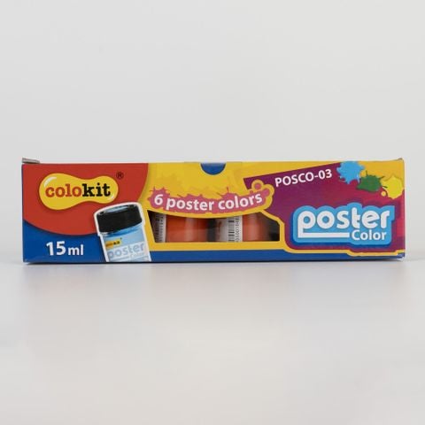 Hộp 6 lọ màu nước Poster Color Thiên Long Colokit POSCO-03 - Tiêu chuẩn châu Âu
