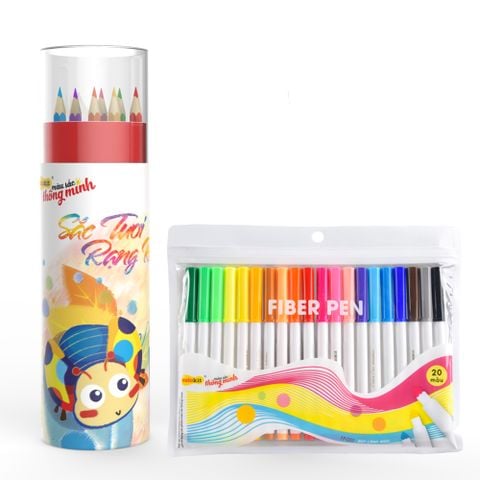 Quà tặng Quà tặng Bút chì màu chuyên nghiệp dạng lon 36 màu và 20 Màu Fiber Pen