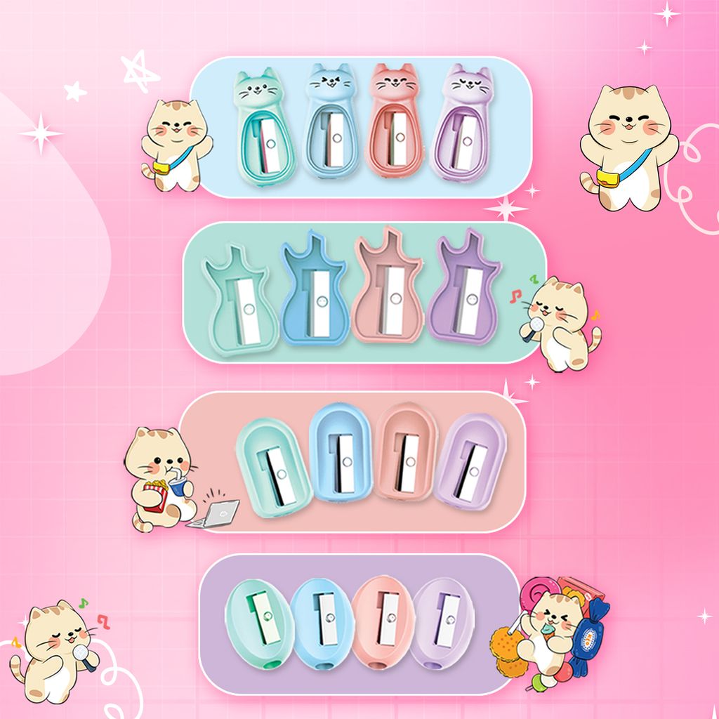 Chuốt chì Thiên Long S-022 - Hình mèo Tabby so cute - Mẫu ngẫu nhiên