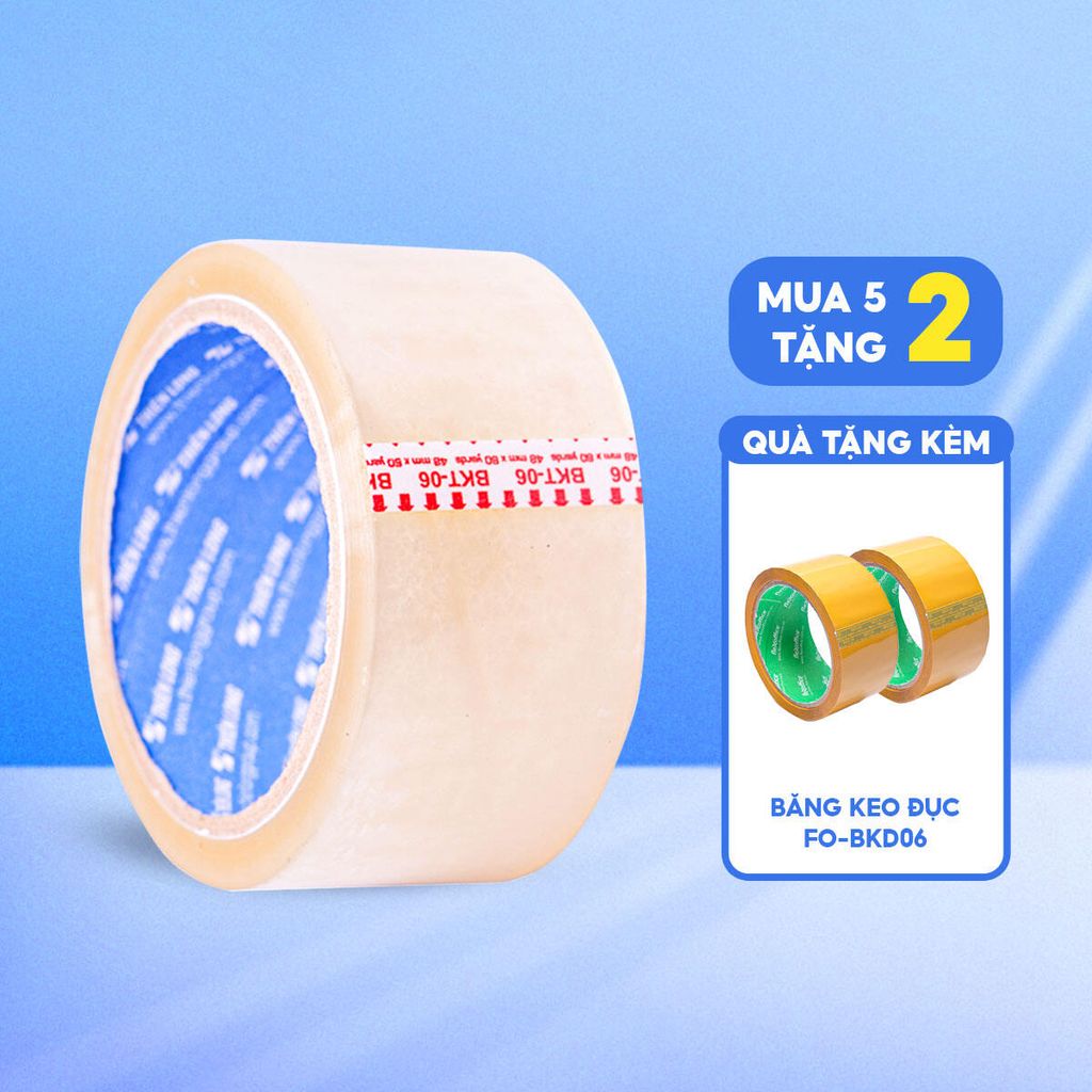 Combo 5 Băng keo trong Thiên Long BKT06 - Tặng 02 Cuộn keo đục 60 yards
