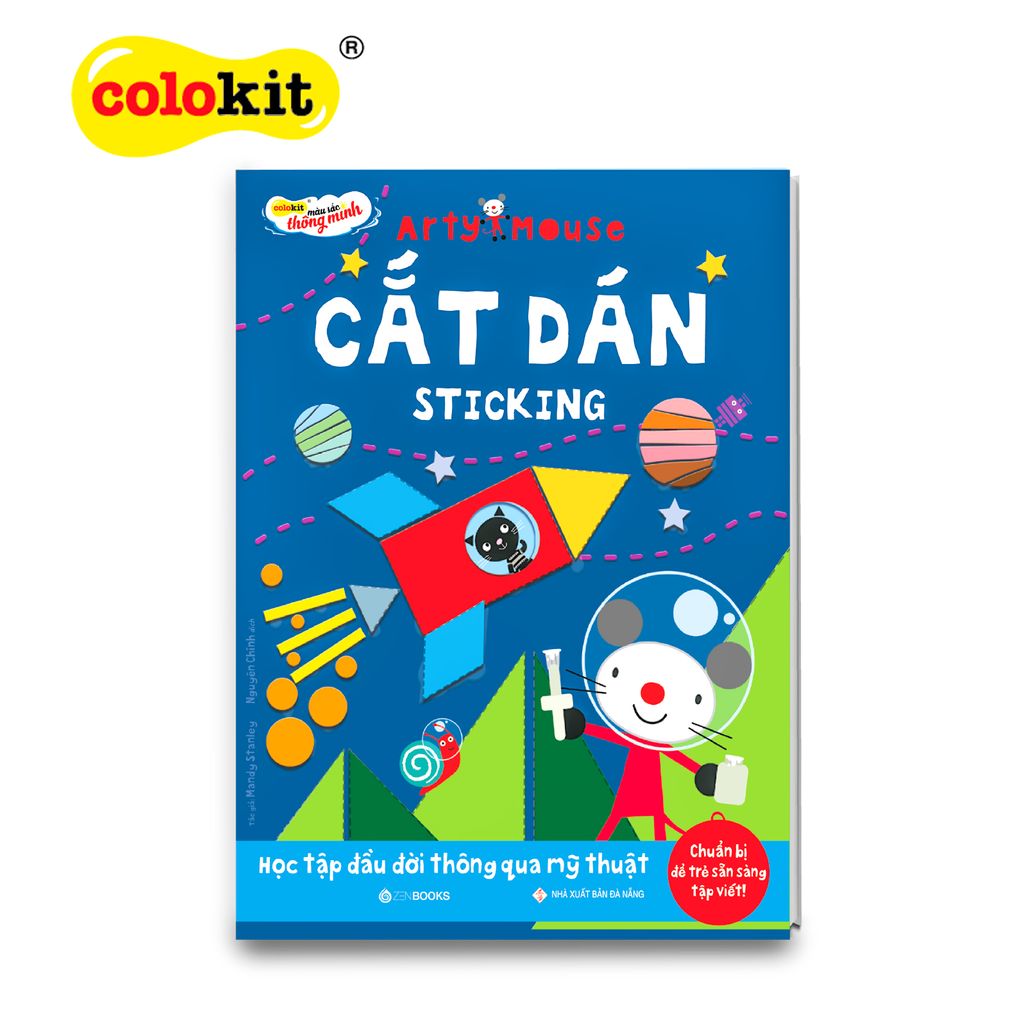 Sách hướng dẫn Cắt dán thủ công cho bé Arty Mouse Colokit STICKING AB-C006/AR