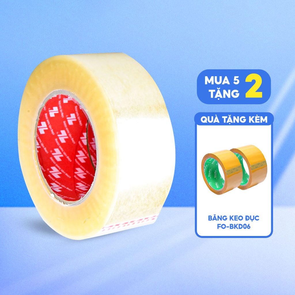 Combo 5 Băng keo trong 150 yards Thiên Long BKT-150 - Tặng 02 Cuộn keo đục 60 yards