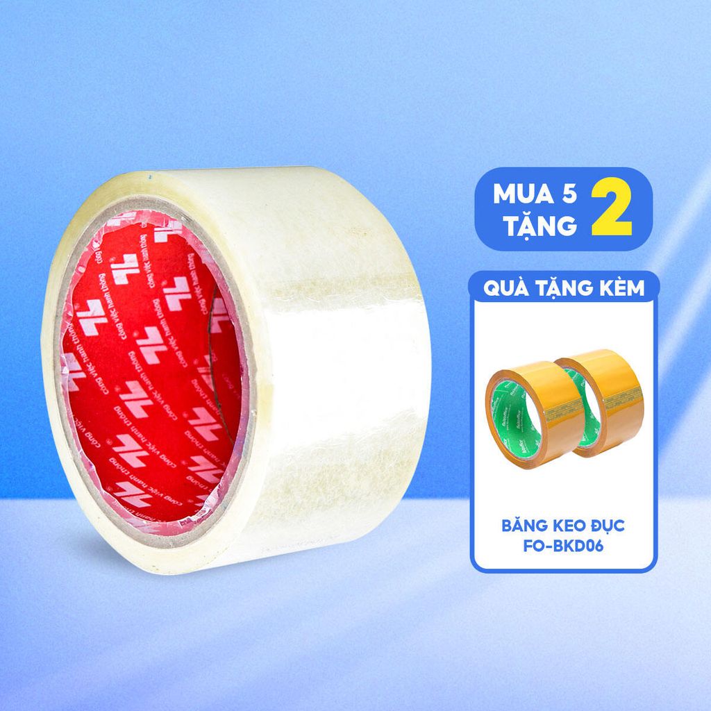 Combo 5 Băng keo trong 60 yards Thiên Long BKT-060 - Tặng 02 Cuộn keo đục 60 yards