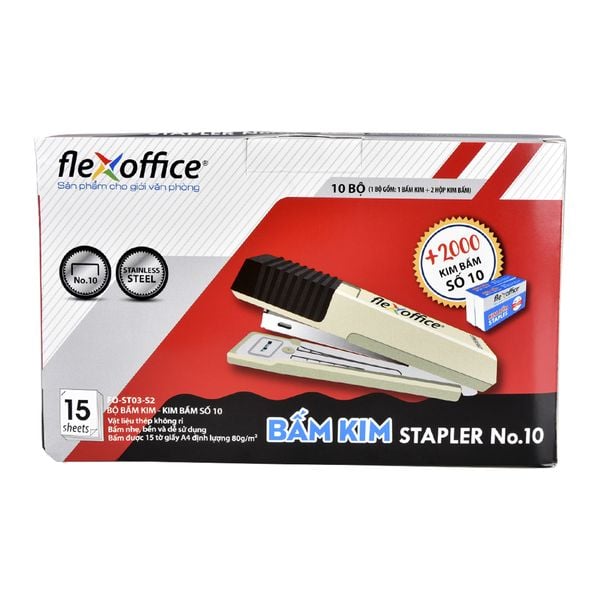 Bộ bấm kim số 10 và kim bấm Flexoffice FO- ST03- S2