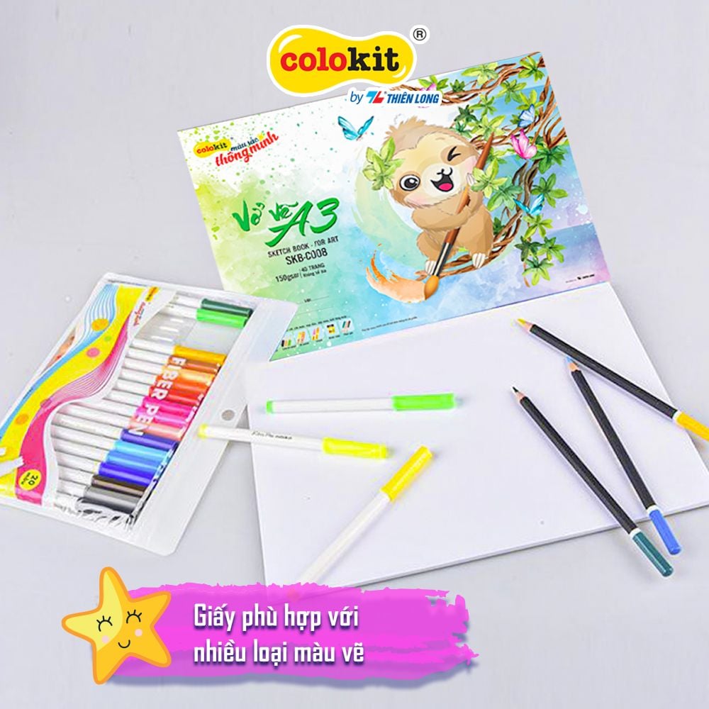 Vở vẽ Sketch Book for Art Thiên Long Colokit nhiều kích cỡ