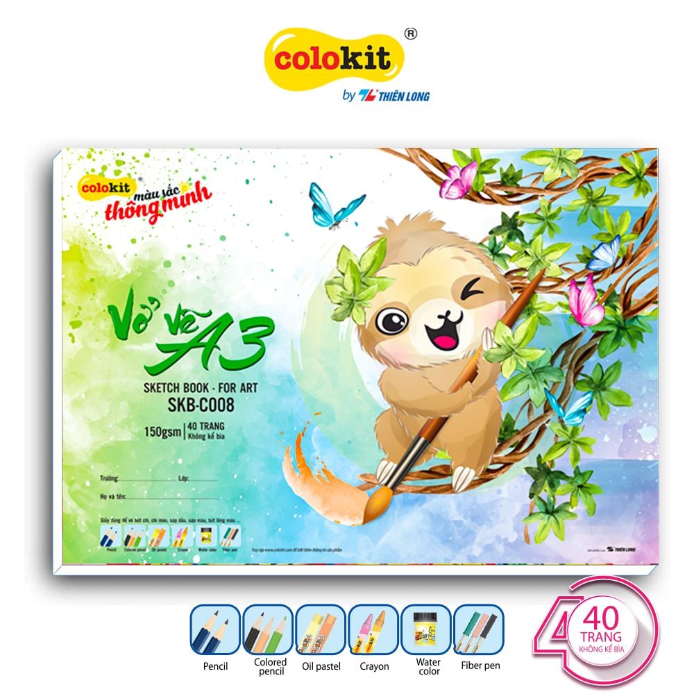 Vở vẽ Sketch Book for Art Thiên Long Colokit nhiều kích cỡ