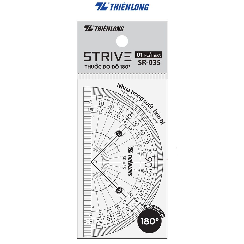Thước đo độ 180º Strive Thiên Long SR-035