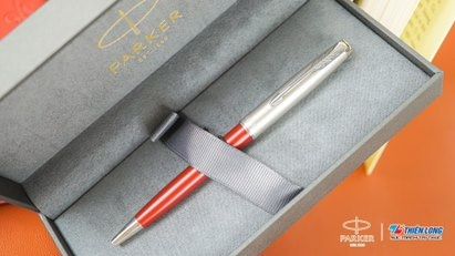 Bút bi cao cấp Parker SON X-SB Metal Red CT TB-2146855 - Thép không gỉ