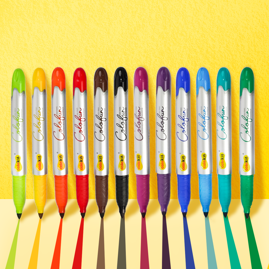 Hộp 12 bút lông dầu mỹ thuật Colokit PM-C01 vẽ được trên nhiều chất liệu, màu mực đậm, tươi sáng