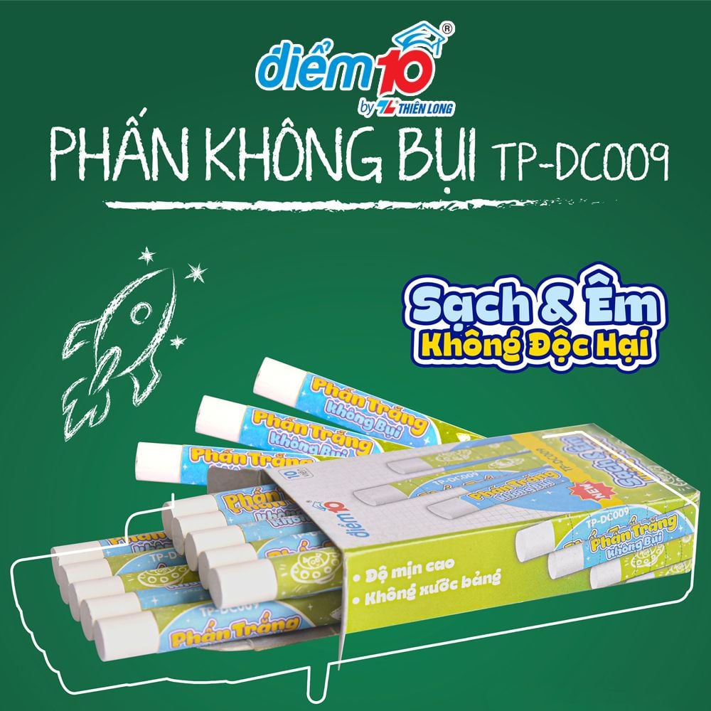 Phấn trắng không bụi Thiên Long Điểm 10 TP-DC009