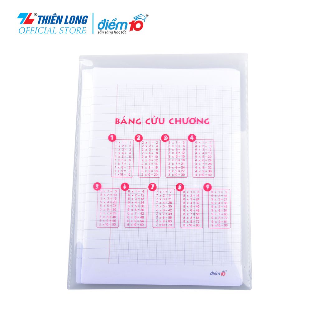 Túi 20 tờ đôi giấy kiểm tra 100gsm Thiên Long Điểm 10 TP-GKT012 4 ôly vuông