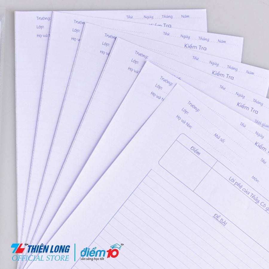 Giấy kiểm tra Thiên Long Điểm 10 TP-GKT05 - Dòng kẻ ngang 7mm