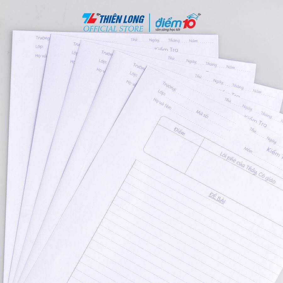 Giấy kiểm tra Thiên Long Điểm 10 TP-GKT06 - Dòng kẻ ngang