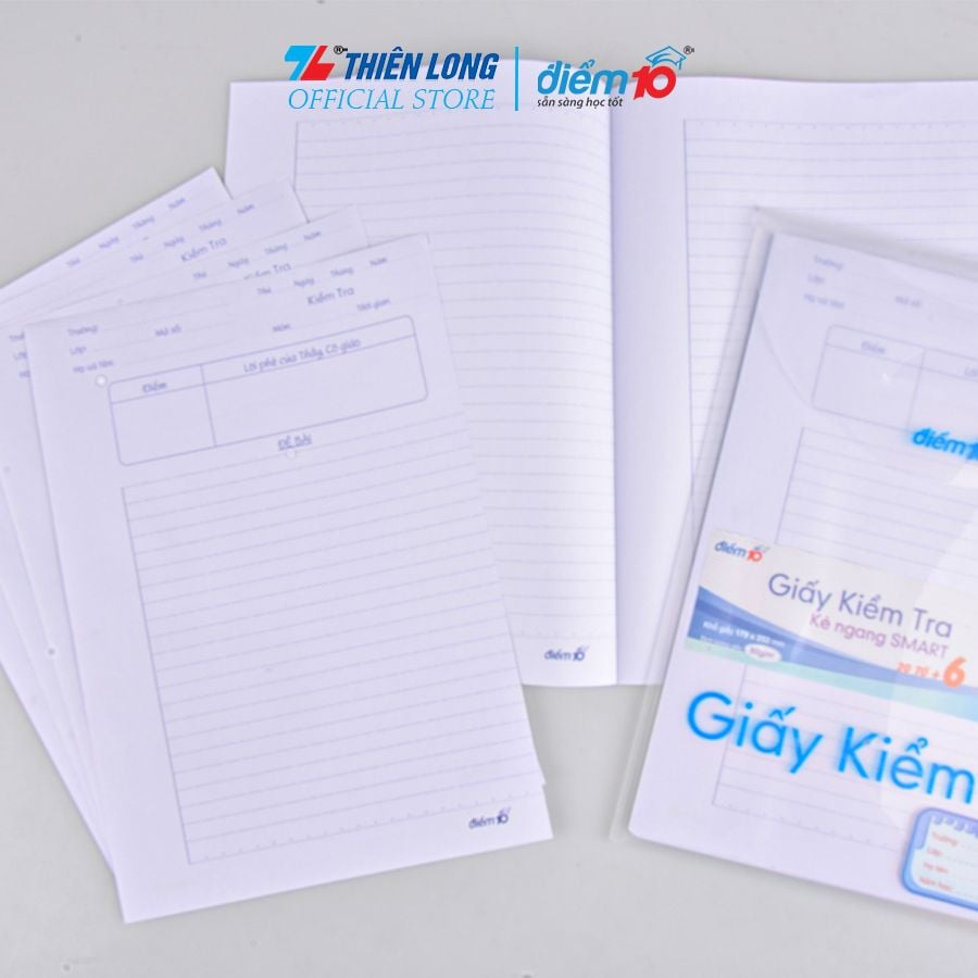 Giấy kiểm tra Thiên Long Điểm 10 TP-GKT06 - Dòng kẻ ngang