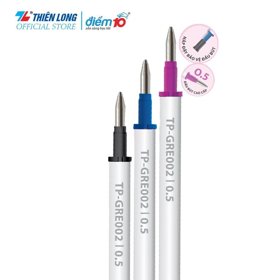 Combo 10 ruột bút gel xóa được TP-GRE002 - Dùng cho bút gel TP-GELE01 & TP-GELE002