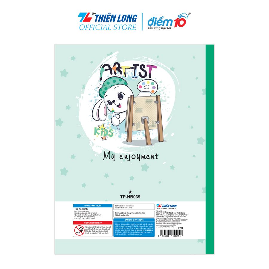 [Combo 5 cuốn] Tập học sinh 96 trang Điểm 10 TP-NB039 (hình ngẫu nhiên)
