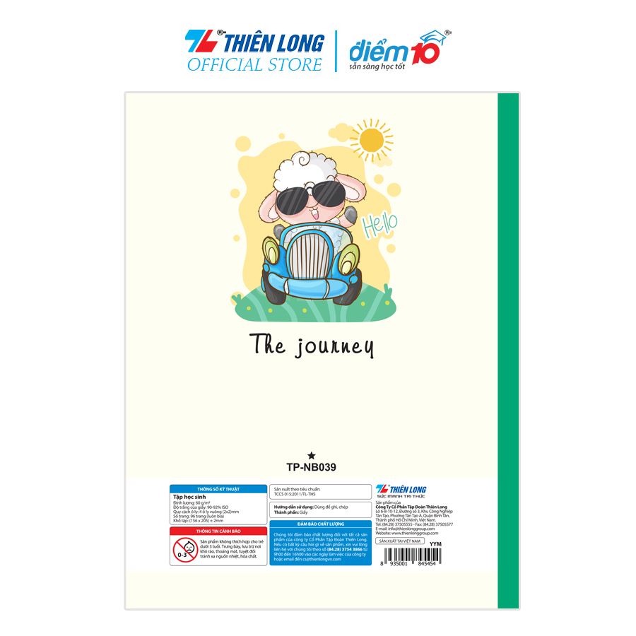 [Combo 5 cuốn] Tập học sinh 96 trang Điểm 10 TP-NB039 (hình ngẫu nhiên)