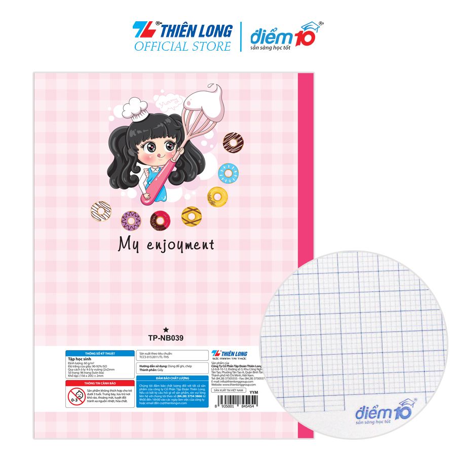 [Combo 5 cuốn] Tập học sinh 96 trang Điểm 10 TP-NB039 (hình ngẫu nhiên)