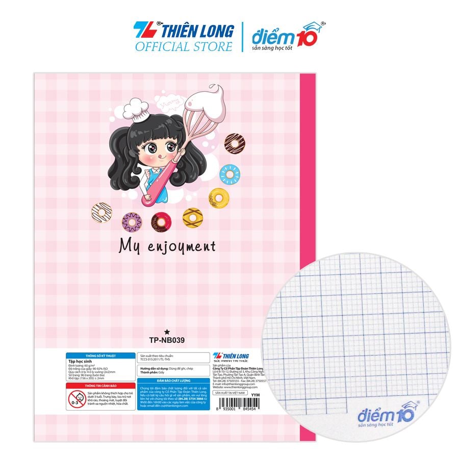 [Combo 5 cuốn] Tập học sinh 96 trang Điểm 10 TP-NB039 (hình ngẫu nhiên)