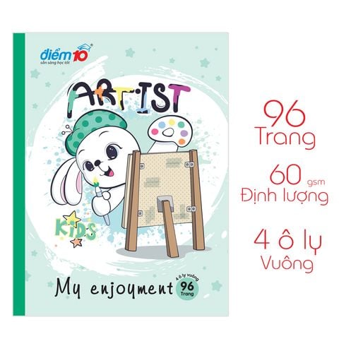 Tập học sinh 96 trang 4 ô ly vuông 60 gsm Điểm 10 TP-NB039 (hình ngẫu nhiên)