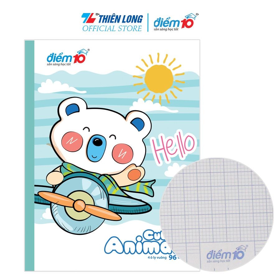 Tập học sinh 96 trang 4 ô ly vuông 70 gsm Điểm 10 TP-NB044 (hình ngẫu nhiên)