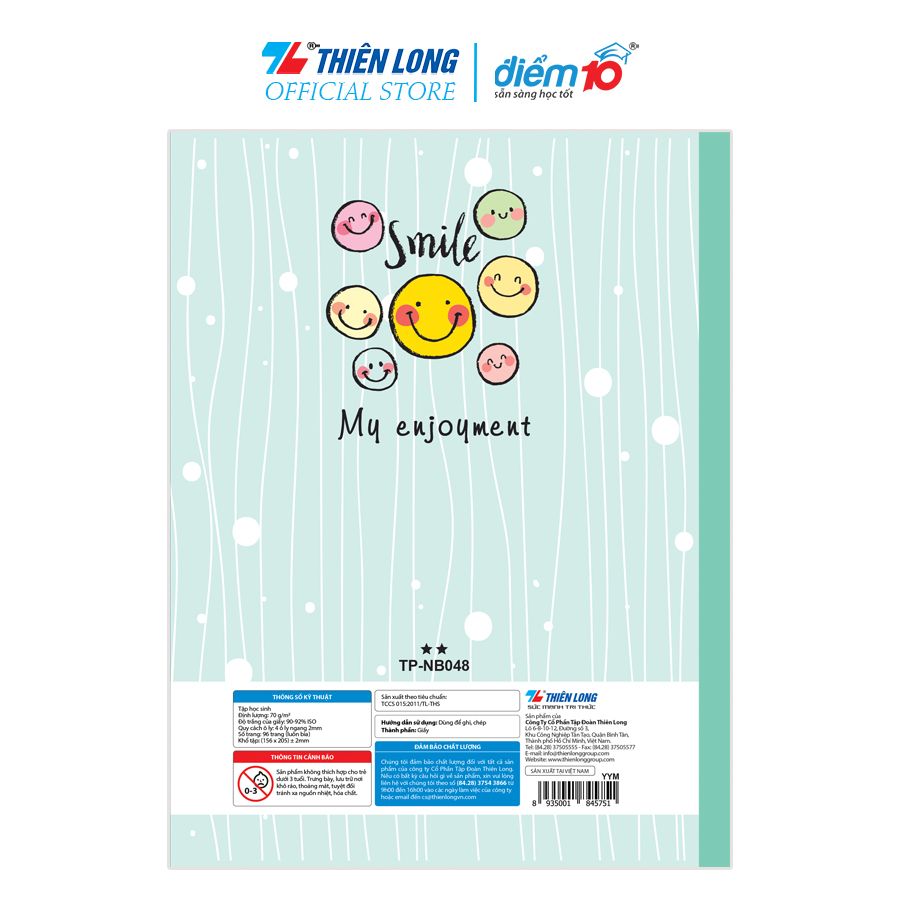 [Combo 5 cuốn] Tập học sinh 96 trang Điểm 10 TP-NB048  (hình ngẫu nhiên)