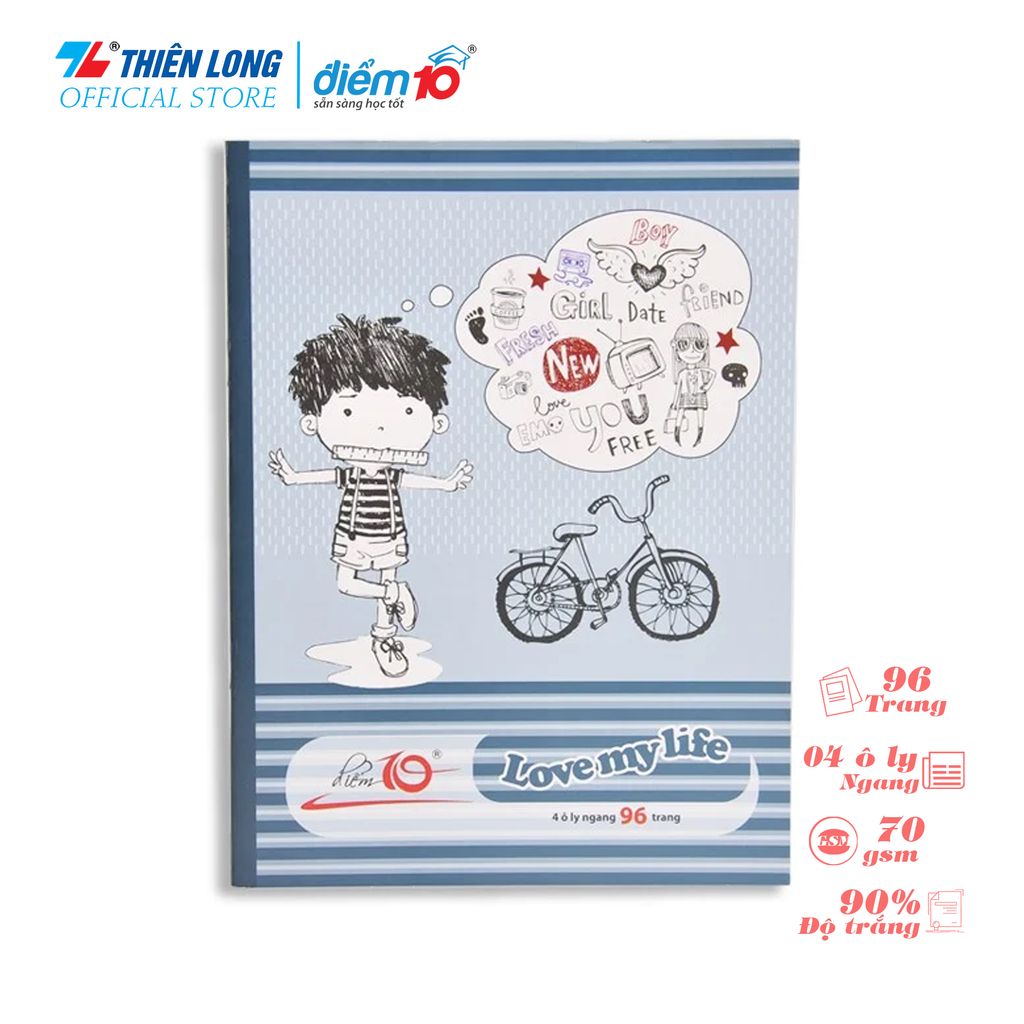 [Combo 5 cuốn] Tập học sinh 96 trang Điểm 10 TP-NB048  (hình ngẫu nhiên)