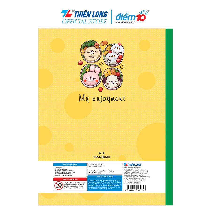 [Combo 5 cuốn] Tập học sinh 96 trang Điểm 10 TP-NB048  (hình ngẫu nhiên)